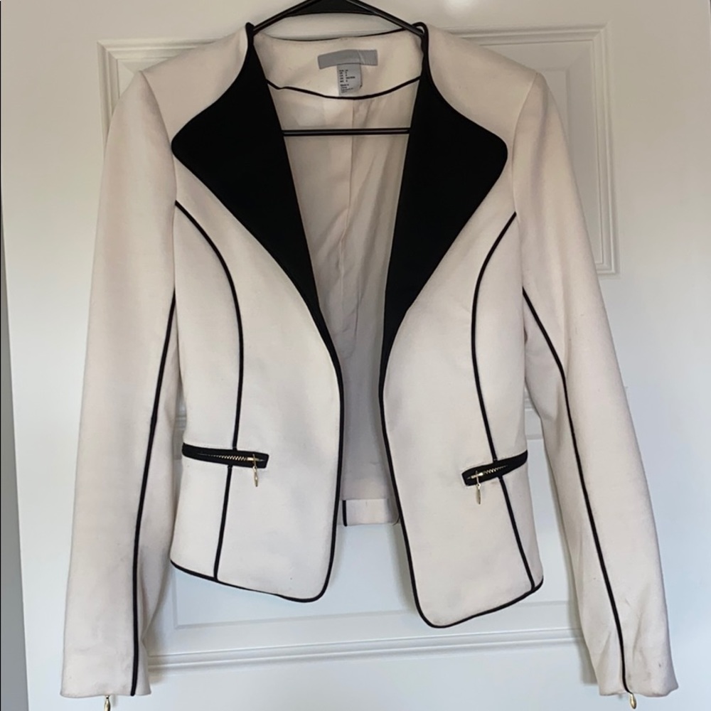 Black and white blazer